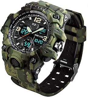 Men's Analog Sports Watch, LED Military Wrist Watch Large Dual Dial Digital Outdoor