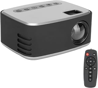 Mini Projector,Portable Movie Projector 1080P HD,Video Movie Projector Home Theater 20000 Hours Lamp,AV, HDM, USB, 5V-2A Power Supply Interface (UK)