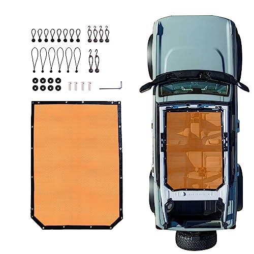 RERPRO Sunshade Compatible with 2021 2022 2023 2024 2025 New Ford Bronco 4 Door Sun Shade Bikini Top Roof Bimini Soft Mesh Net Exterior Accessories