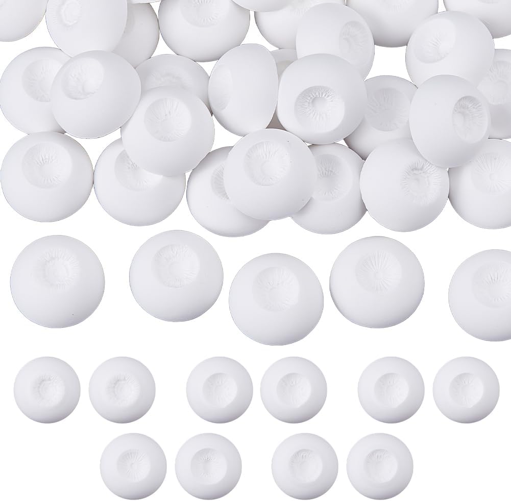 SUPERFINDINGS 20 Pairs 5 Sizes Doll Eyes Selenite Molds Safety Eyes Half Round Eyeball Casting Flatback Eyeball Making Handmade DIY for DIY Doll Puppet Plush Animal Making,15.5-16mm