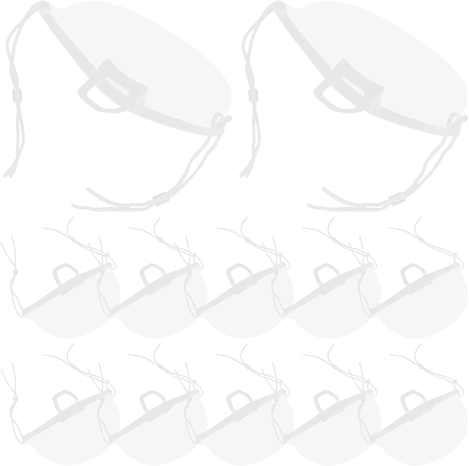 Zerodeko 20pcs Clear Transparent Mouths Mask, Anti-fog Faces Mouths Shield Spit Guard Faces Covering Washable Catering Mask for Kitchen Restaurant Spas and Salons
