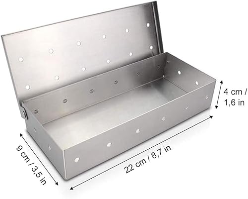 Räucherbox, Räucherbox für Gasgrill, Edelstahl BBQ Grill Räucherbox für Smoker, Holzkohle- und Gasgrills