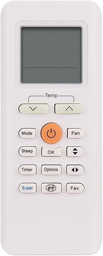 Allimity RG70ABGEF - Control remoto reemplazado con ajuste para aire acondicionado Midea AC RG70E1BGEF RG70EBGEF RG70CBGEF RG70C1BGEF