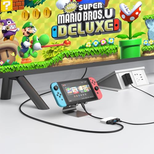 Image of Switch Dock for Nintendo Switch 2 /Switch /OLED, 3-in-1 Portable TV Dock with 4K@60Hz HDMI USB 3.0 Port USB C PD 100W Charging,Mini Travel Dock Replacement for Switch Docking Station.