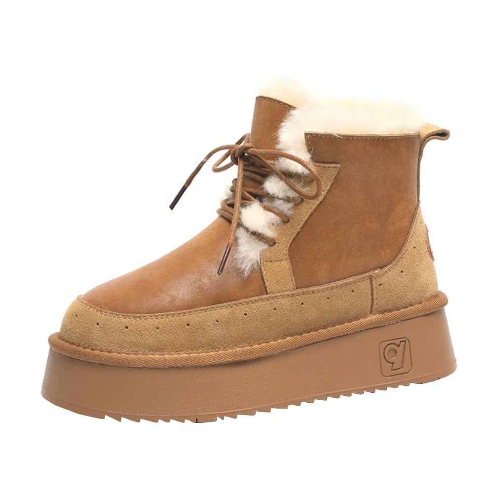 Women snow boots with thick soles and straps cotton shoes with thick velvet waterproof and anti slip versatile