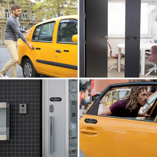 Image of 4 PCS Please Do Not Slam The Door Sign Stickers, Waterproof and UV Resistant Close Door Gently Sign for Van Car SUV Taxi Driver Window(Black Small)