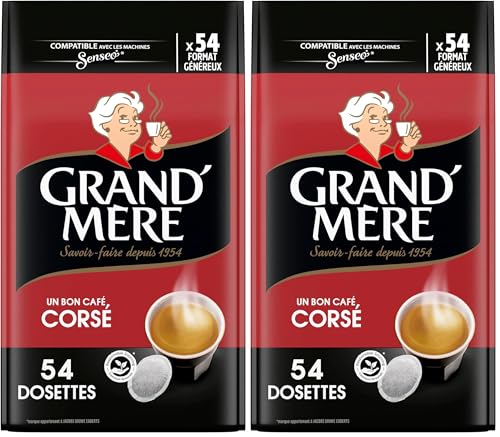 Grand Mère Café Corsé Compatibles senseo, 54 Dosettes (Lot de 2)