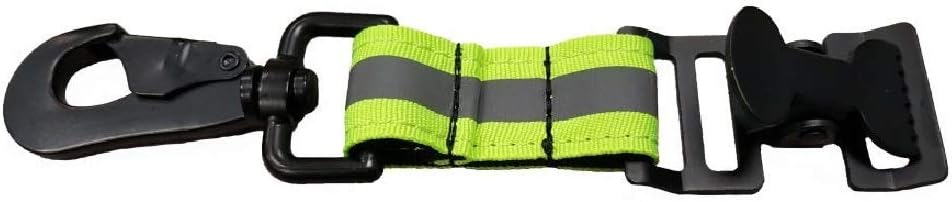 LINE2design Glove Strap - Firefighter Work Glove Holder - Emergency Firefighting Rescue Turnout Gear Reflective Nylon Webbing Gloves Safety Leash with Heavy Duty Alligator Clip - Green