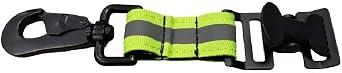 LINE2design Glove Strap - Firefighter Work Glove Holder - Emergency Firefighting Rescue Turnout Gear Reflective Nylon Webbing Gloves Safety Leash with Heavy Duty Alligator Clip - Green
