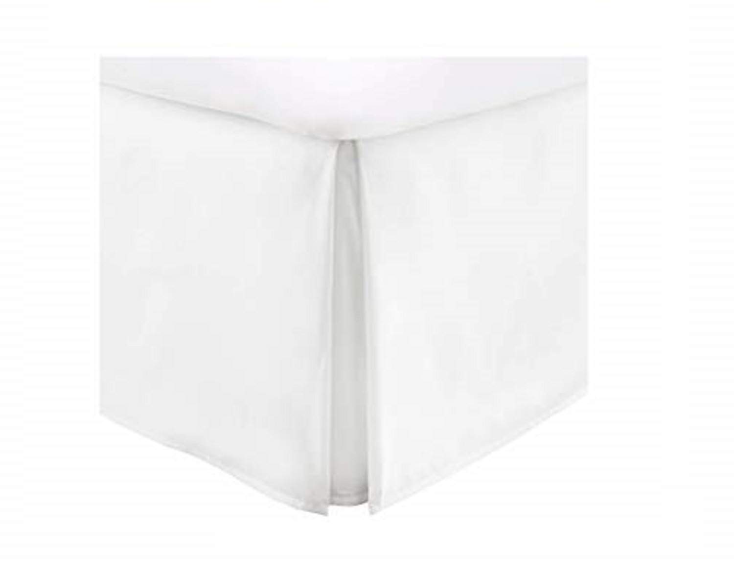 Luxury Pleated Bedskirt Queen Size 16 Inch Drop Split Corners - Hotel Luxury 1800 Ultra-Soft Tailored Drop Box Pleated Styling Dust Ruffled - White Pleated Bed Skirt - Easy Fit Bed Skirt