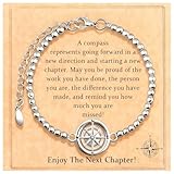 Geguosen Retirement Compass Bracelet 2026, Retirement Gifts for Women Men, Coworker Leaving Goodbye Gift, Farewell Gift for Coworkers, Friends, Mom, Grandpa