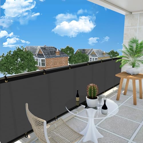 UPGRADE Balcony Privacy Screen Fence Commercial Shade Cover 3' x 16' with Ties Durable and UV Resistant Perfect for Deck Patios-Dark Grey, Customizable by UPGRADE - Image 5
