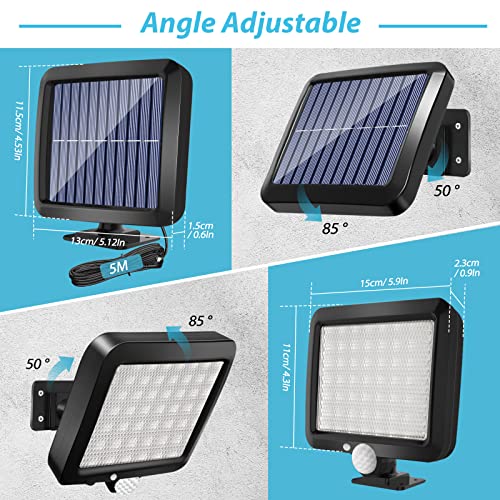 Solar Light Outdoors With Motion Sensor, Led Security Light With 3 Lighting Modes And Switch, 16.4Ft/5M Cable, Ip65 Waterproof, Led Flood Light, Solar Wall Light For Garage, Yard, Entryways, Patio #TOP4