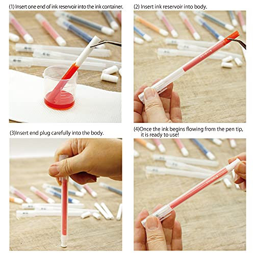 Kuretake Karappo Pen Self Ink Pen, Fine Tip 5Pcs Set, Empty Pen, Making Original Pens With Your Favorite Color Ink, Ap-Certified, For Lettering, Calligraphy, Illustration, Drawing, Made In Japan #TOP4