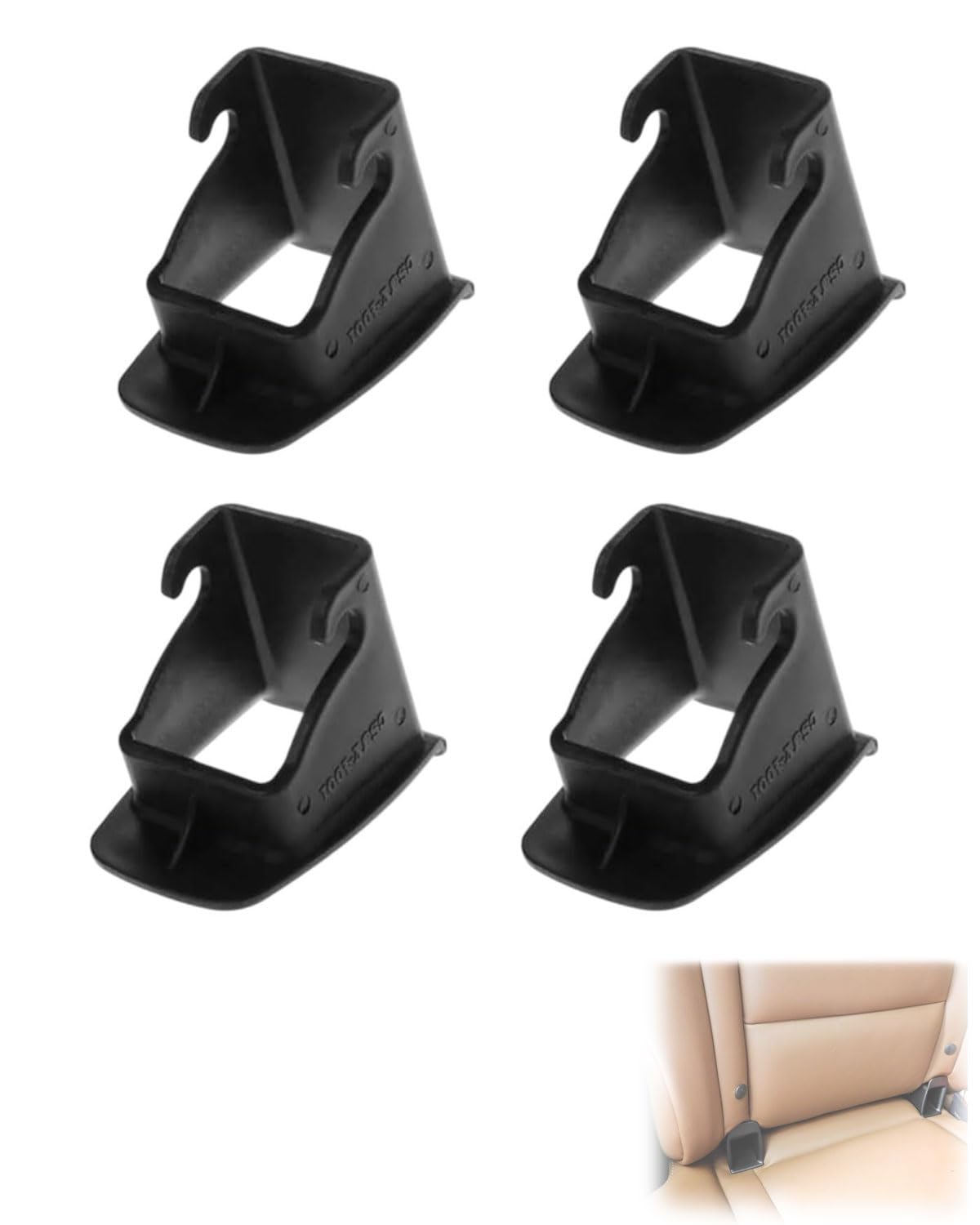 4 ausili per seggiolino auto, sistema di fissaggio del seggiolino auto, fissaggio del supporto del seggiolino per bambini, di ritenuta del seggiolino per bambini per connettore ISOFIX, nero