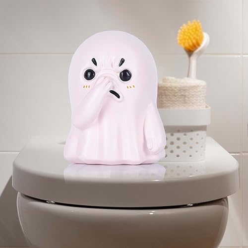 Miniatura 7 de Figura de fantasma de nariz sosteniendo divertida estatua de fantasma de Halloween para decoración de baño o estante, adornos espeluznantes, bonitas