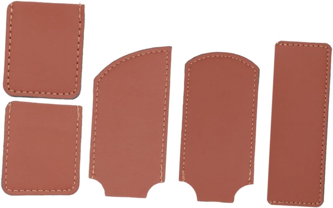 Leatherworking Knife Sheaths, Brown Artificial Leather 5 Piece Set