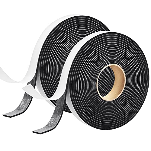 Seal Foam Tape,1-2 Inch W x 1-16 Inch T Weather Stripping for Door and Window, High Density Single Sided Closed Cell Door Insulation Weather Strip,2 Rolls 16FT Long Each