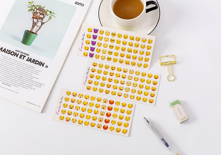 Emotion Sticker Set - 12 Blätter Happy Face Aufkleber Für Notebook & Dekoration
