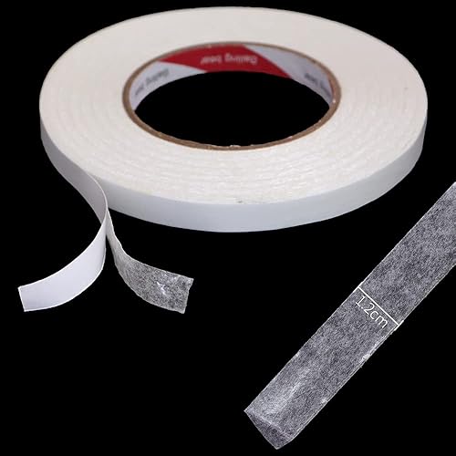 Miniatura 2 de DGQ Cinta adhesiva de tela de 1/2 pulgada x 164 pies, cinta adhesiva transparente, cinta adhesiva fuerte, sin costura, pegado o planchado,