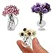 iLAND Miniature Dollhouse Accessories fits Barbie Furniture, Glass Vases w/ Dried Flowers Set for Dollhouse Furniture (Luxurious 3pcs)