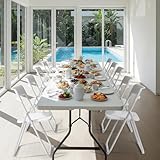 Vasitelan 10 PCS Folding Chair, 280LBS Foldable Plastic Chair, Reinforced Metal Frame Easy to Fold & Store for Indoor & Outdoor, Wedding, Party, Meeting Room, Patio and Garden (White) - Image 2