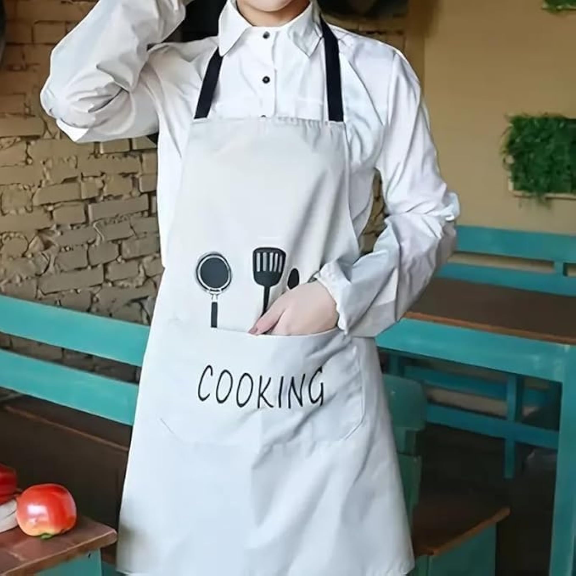 2 Pack Full Big Free Size Cooking PVC Waterproof Apron