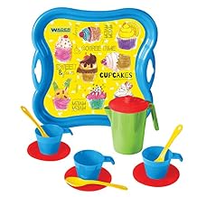 Wader 24120 Coffee and Tea Service for 3 People on Tray, Months, 12 Pieces, Suitable for Food, Microwave and Dishwasher