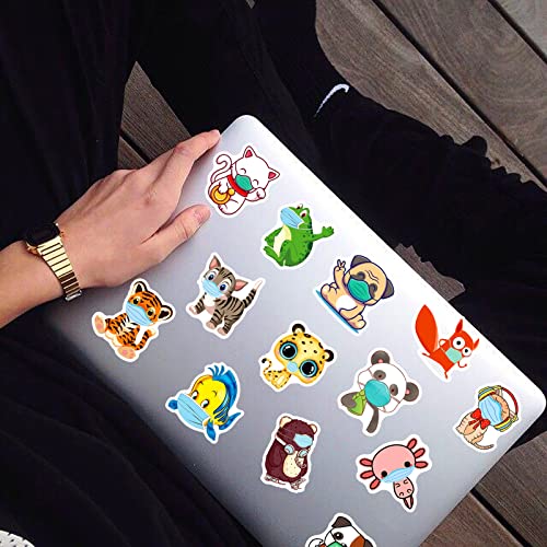 100 Animal Stickers Colorful Zoo Mask Waterproof Stickers - Vsco Cute Aesthetic Stickers Healthcare Workers Thank You Labels Teachers Parents Rewards Kids Decals. Vinyl Attention Safety Stickers For Water Bottle, Laptop, Teen Boys And Girls #TOP4