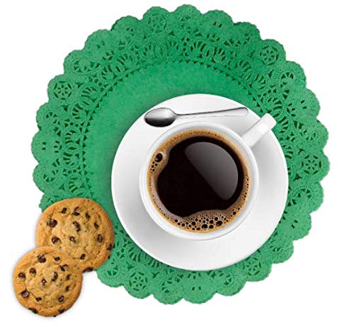 25 Pack - Quality Hand Dyed Kelly Green Paper Lace Doilies | Choose From 6", 8", 10”, 12" Size | Stylish Table Decor As Placemats, Plate Chargers For Weddings, Bridal Showers, Party Events (8 Inches) #TOP5