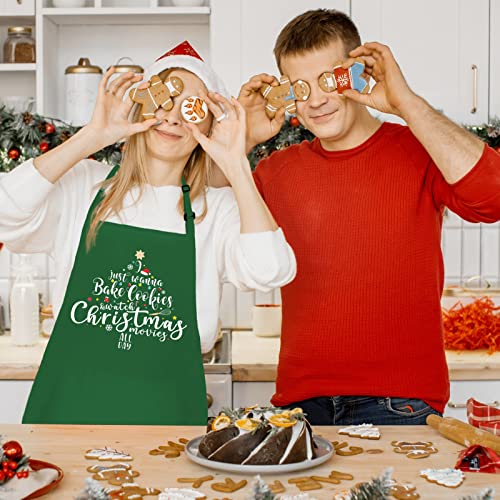 Avental de Natal Saukore divertido para assar, avental de cozinha ajustável e masculino com 2 bolsos