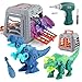 Jokooan Giocattolo Dinosauro 3 Pezzi, Robot Dinosauro Staccabile Giocattolo Dinosauro Staccabile per Bambini con Gabbia di Plastica, Compleanno Bambini