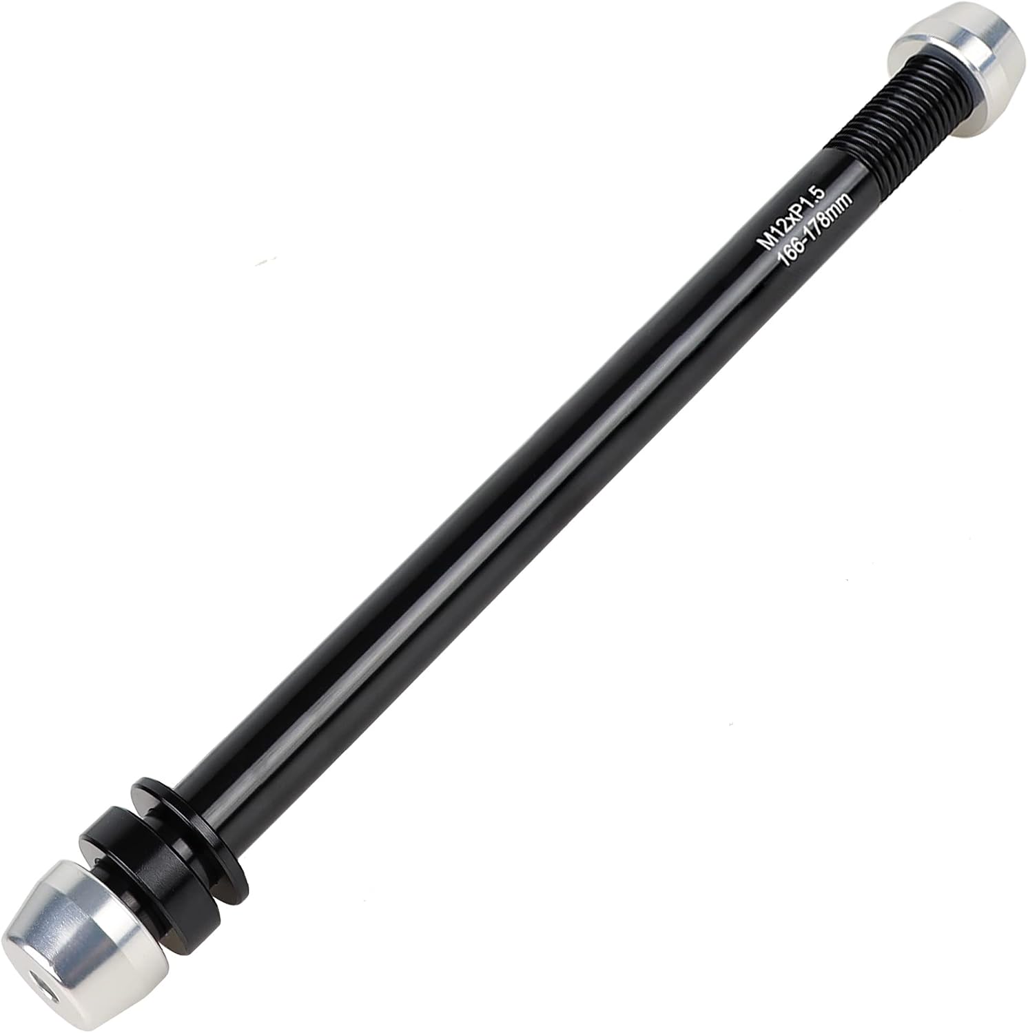 CyclingDeal Trainer Thru Axle - Bike Bicycle 12mm Rear Wheel Skewer for Indoor - Length 166mm to 178mm Boost -Thread Pitch: M12 x P1.5 - Spacers 2.5mm/6mm Included