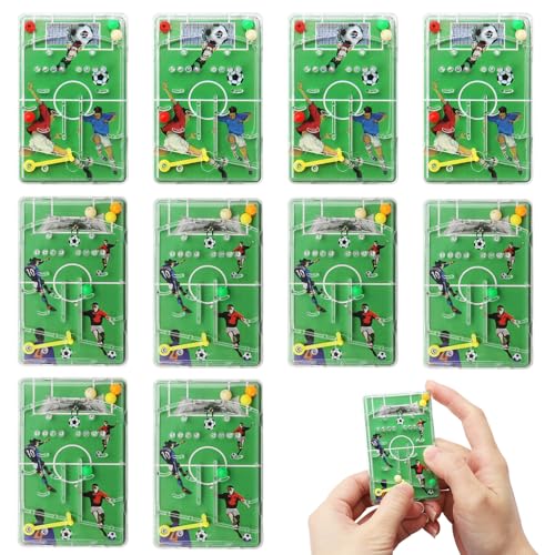 APOMOONS 10 peças de presentes de futebol, mini jogo de pinball de futebol, jogo de puzzle para crianças, pinball para crianças, mistura de jogos de futebol para crianças (7,5 x 4,5 cm)