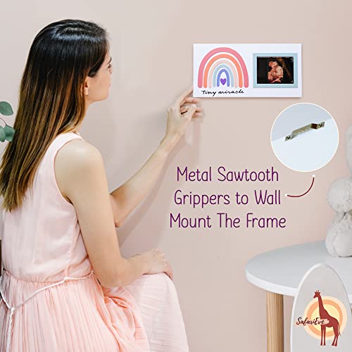 Safarieve Ultrasound Picture Frames – ‘Tiny Miracle’ Rainbow Sonogram Picture Frame – Mdf Wood Baby Picture Frame For Pregnancy Gifts For First Time Moms – Keepsake Frames For Pregnancy Announcements #TOP3