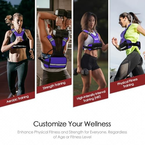 Image of Feyachi Adjustable Weighted Vest - 3-12 lbs /12-20 lbs /20-32 lbs X Type Weight Vest with Reflective Stripe Ideal for Running Workout and Training