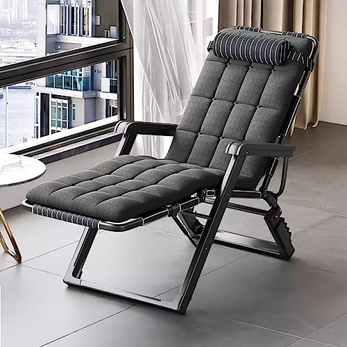 Chaise longue pliable réglable 5 positions avec coussin pour extérieur - 2