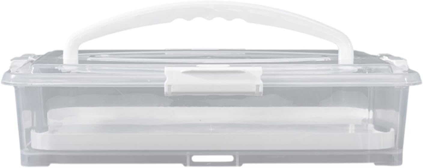 Cheesecake Carrier Cake Container Rectangle with Clear Lid Loaf Bread Box Cake Stand for DIY Baking Camping Graduation Buns