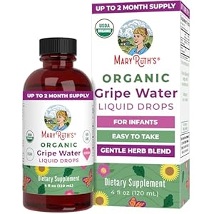 USDA Organic Gripe Water for Babies by MaryRuth’s | Herbal Blend for Little Tummies | Baby Essentials | for Newborns | Ginger Root | Fennel Seed | Dill Seed | Vegan | 4 oz | 30-60 Servings
