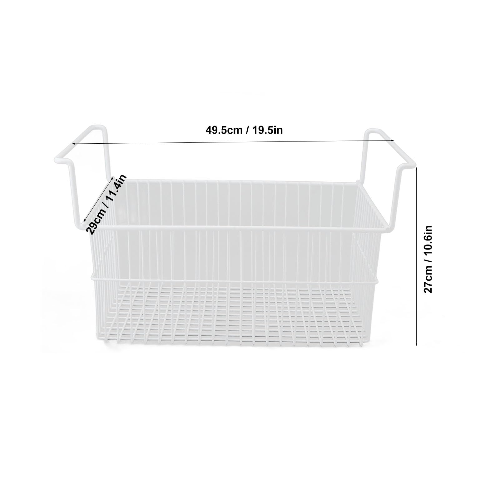 Cestelli Organizer per Congelatore, 2 Contenitori per Cestelli per Congelatore a Pozzetto Cestello per Congelatore in Filo Metallico di Grande capacità (L63 cm X L27 cm X A29 cm