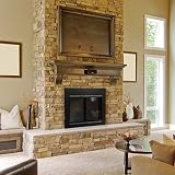 Pleasant Hearth Alsip Sunlight Nickel Glass Firescreen Door | Medium,Black/Sunlight Trim