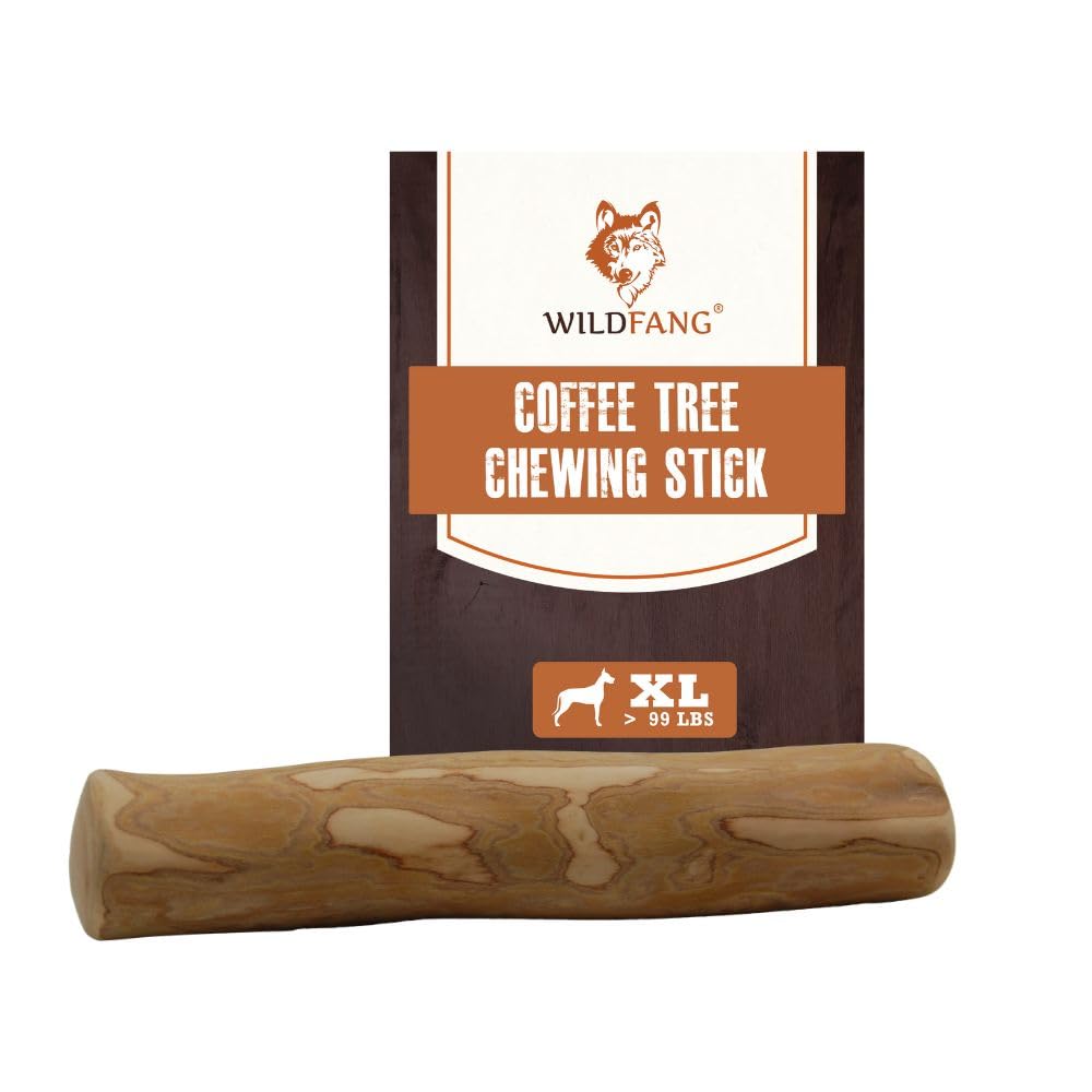 Wildfang® Coffee Wood Dog Chew, XL - Tough Chew Toys for Aggressive Chewers, Dog Teething Toys for Puppies, Training for Chewing Muscles, Coffee Tree