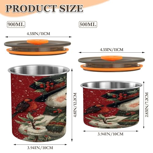 Envase de café hermético de acero inoxidable 900ml miniatura 2