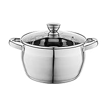 FLORINA Pentola in Acciaio Inox (6 l) 24 cm I Pentola con Coperchio in Vetro OLIVER I Adatta alla Lavastoviglie I Pentola per Pasta, Zuppa I Ideale per Tutti i Tipi di Fornelli e Induzione