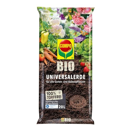 COMPO BIO Universal-Erde 20 L, torffrei, 5 Wochen Nährstoffe, Pflanzerde