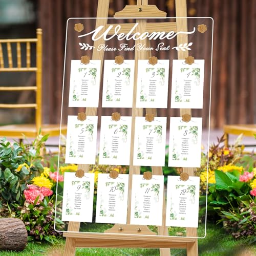 Wedding Seating Chart Board,20x28 Inch Acrylic Please Find Your Seat