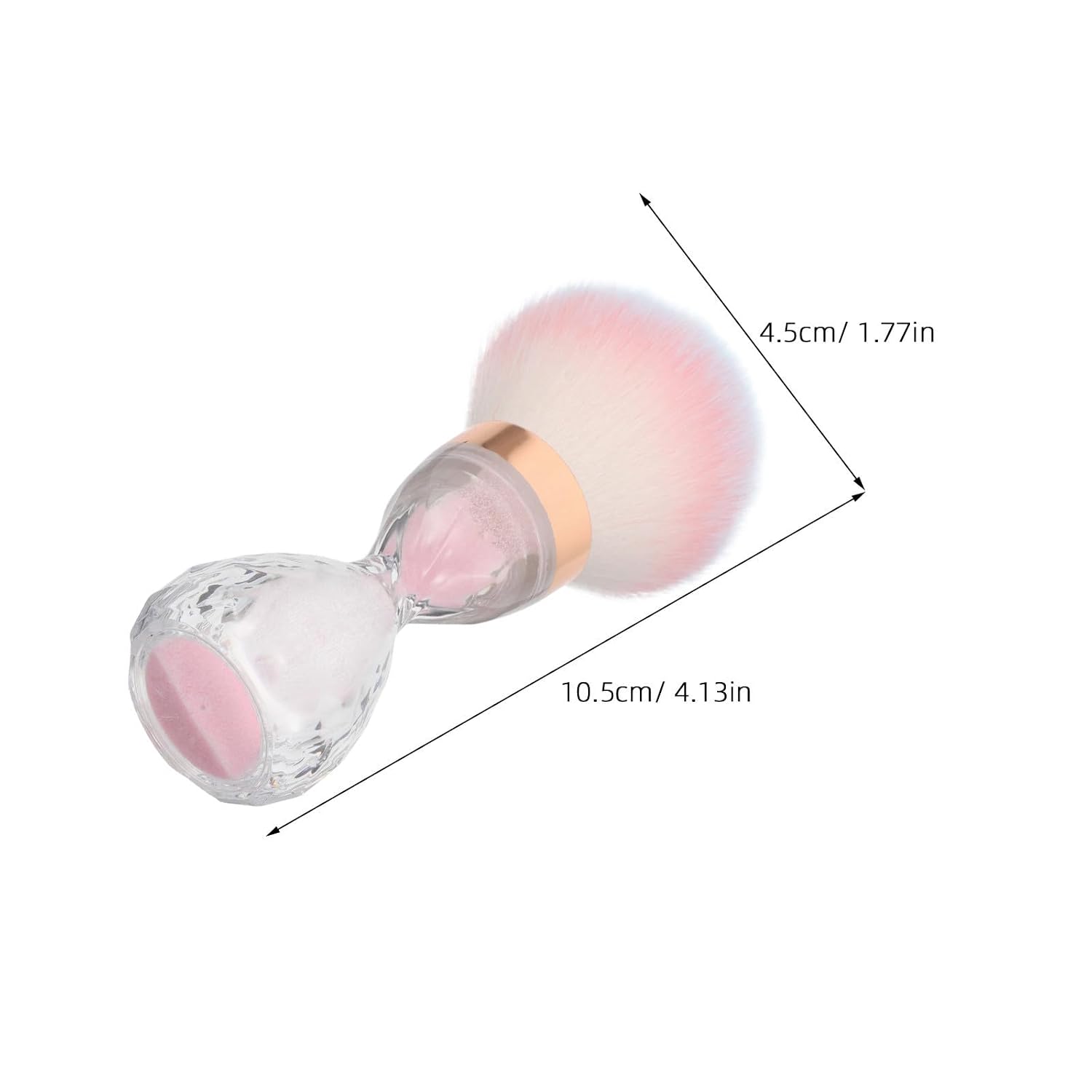 CALLARON 2pcs Reusable Nail Dust Cleaner Brush with Soft Bristles and Ergonomic Handle Grip Hour Glass Shaped Plastic Nail Powder Brush and Home Use