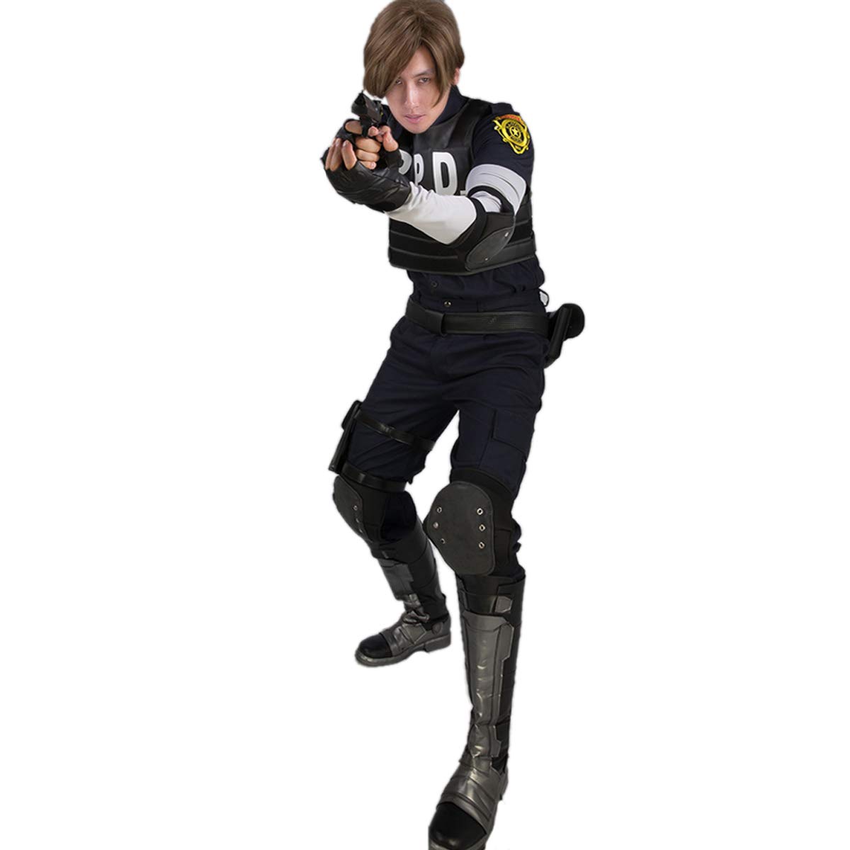 Halloween Leon Kennedy R.P.D. Cosplay Costume Resident Evil 2 Remake Hero Game Roleplay Full Set Male