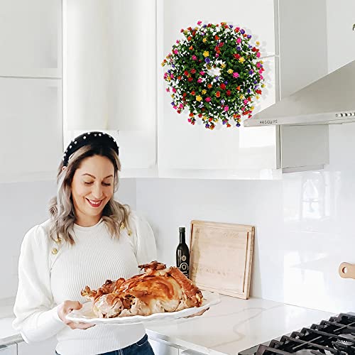 Spring Flower Wreath 15.7 Inch,Eucalyptus Wreath For Front Door,Leaves Artifical Silk Wreath For Indoor,All Season Wreath For Window Kitchen Porch Farmhouse Decor #TOP4