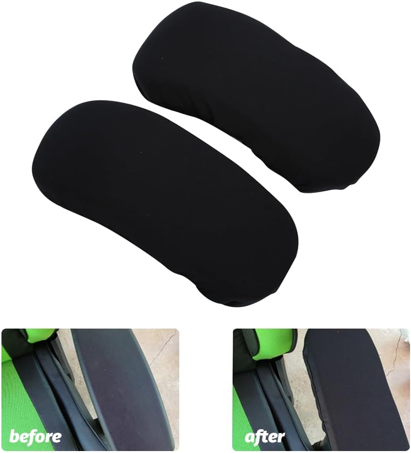 Kakalote Office Chair Armrest Covers, 1pair Stretchable Stretch Computer Chair Slipcover Desk Chairs Arm Cover for Office, Desk, Gaming Chairs (Black-No Sponge Pad)